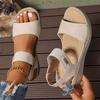Flat Sandals Women's Summer Retro Comfortable Word with Casual Sandals Women