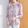 Elegant New Chinese Style 3/4 Sleeve V-Neck Top