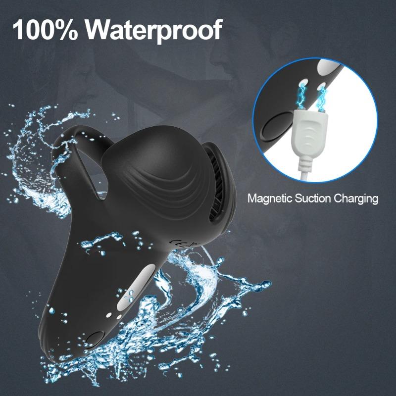 Remote-Controlled Vibrating Cock Ring for Men – Testicle & Perineum Stimulator with Scrotum Massage
