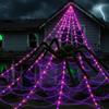 Halloween Decoration, 5m Spiderweb LED Lights (250 LEDs) with Black Spiders Oor