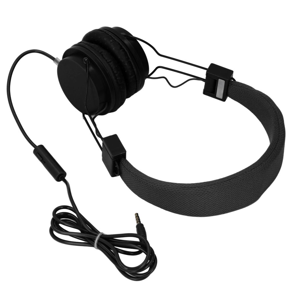 3.5mm Wired Headset with Mic Stereo Foldable Adjustable Headband Inline Control for Music Calls Games Compatible with
