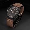 Luxury Men's Leather Strap Watch Round Dial Quartz Watch Casual Minimalist Watch Men's Clock Gift
