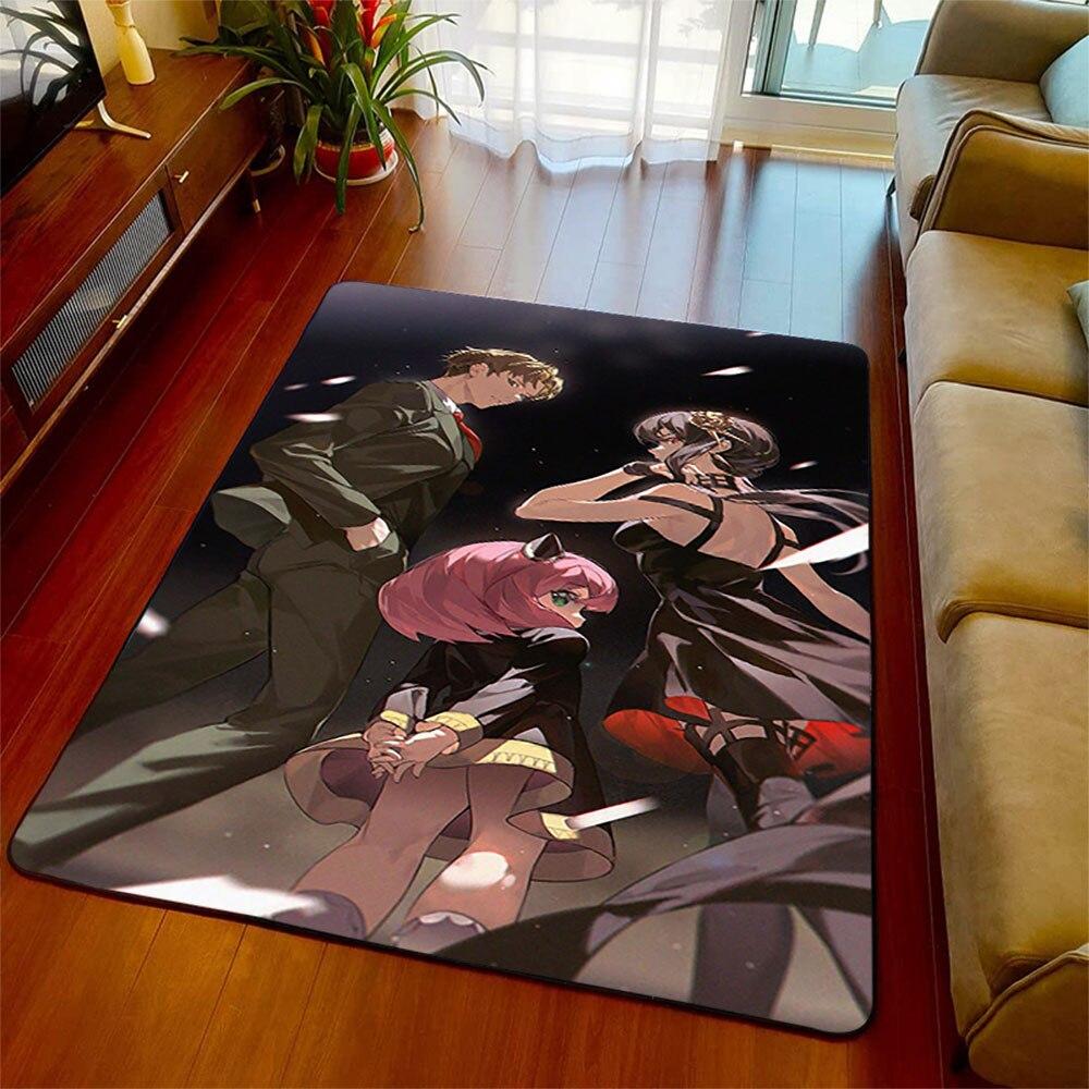 Spy X Family Tappeto Antiscivolo Pavimento Soffice Pavimento per Soggiorno Tappeto Soggiorno Camera da Letto Man Cave Finestra Comodino Decorazione Casa
