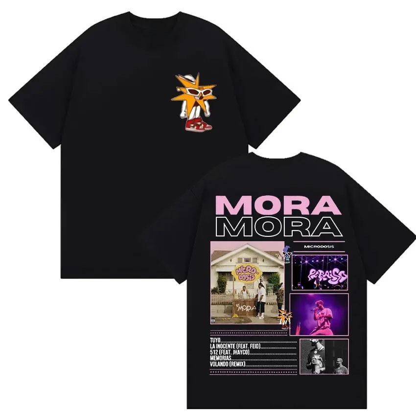 Rapper MORA Tour 2025 Merch Tričko Pánské Dámské Vintage Vysoce Kvalitní Módní Trička Hip Hopové Oblečení Oversized Bavlněné Tričko
