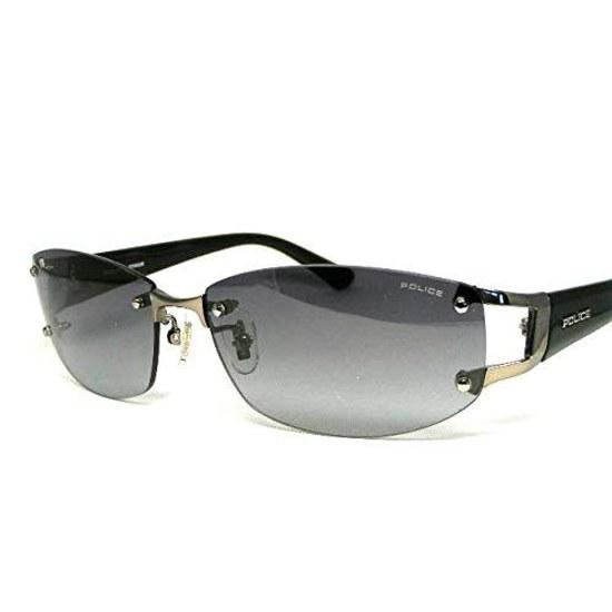 Domestic Genuine Product. Police Sunglasses Men SPLC60J 568N 59 Case UV Cut Rimless Two-point Japan Model 2021 Oval Titanium Combination Frame Shiny