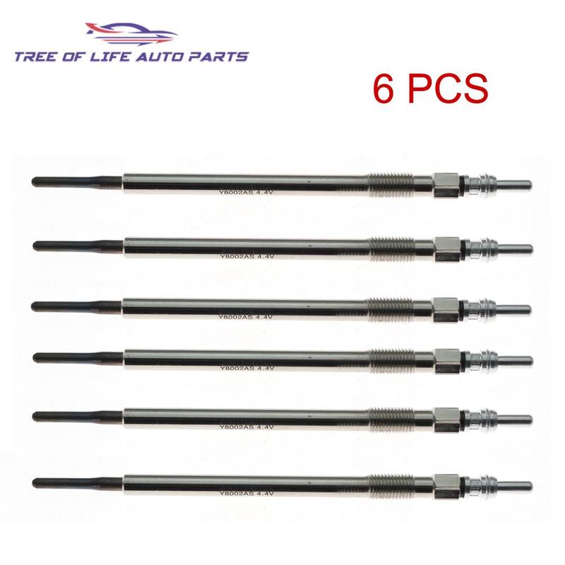 6x 4.4V Glow Plugs For Jeep Grand Cherokee Chrysler 300C 3.0 CRD 05175756AA 05175756AA 68102087AA 68102087AB 1597101 1595001
