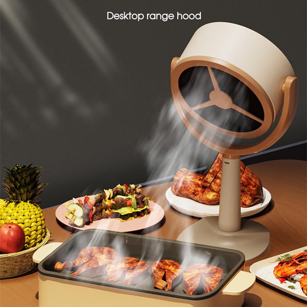Desktop Range Hood Extractor Exhaust Portable USB Charging Mini Range Hood Adjustable Angle for BBQ Pot Kitchen Appliance