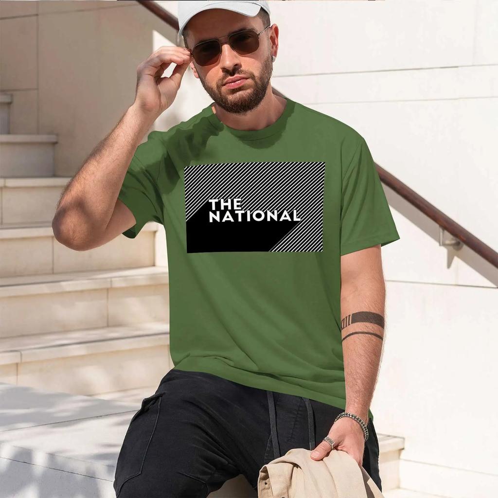 THE NATIONAL 2026 fashion heavyweight hot selling retro printed pattern fun round neck T-shirt for daily comfort