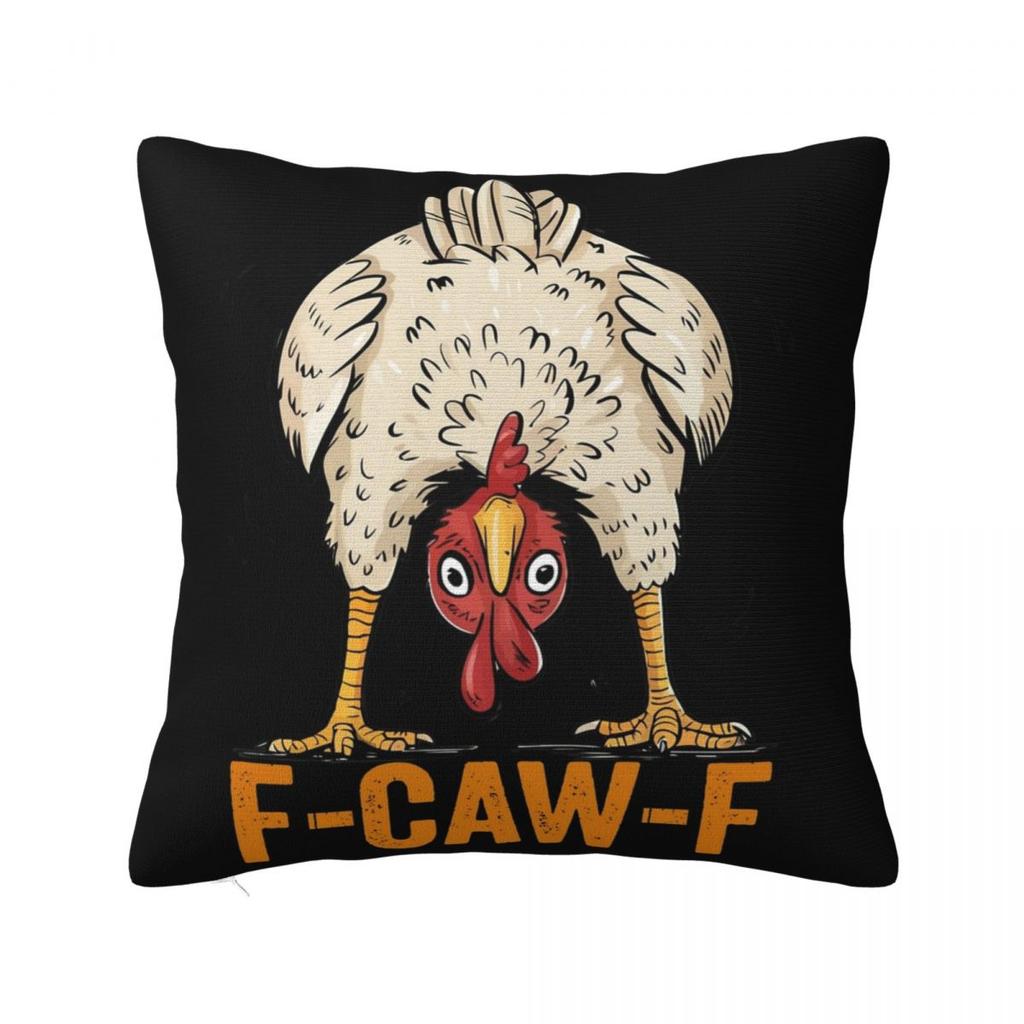 Funny F-Caw-F Chicken FCAWF Pillowcases Printed Cushion Cover Pillow Covers Living Room Decorations Zipper Multi Size