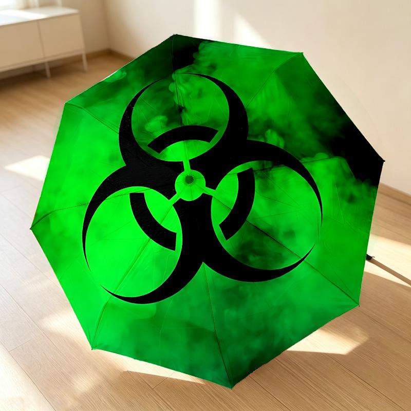 Biohazard Zone 8 Ribs 3Fold Black Glue Uv Protection Umbrella Sun Protection Rainproof Compact Folding Umbrella For Travel Daily Use C9241646