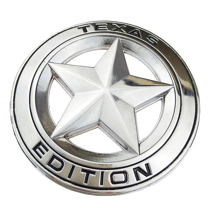 1Pc Metal TEXAS EDITION Shield Pentagram 3D Emblem Badge Car Fender Side Tail Body Sticker for Wrangler Liberty Grand Cherokee