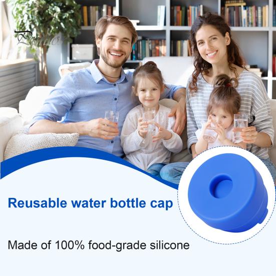 Universal Replacement Lid for Water Bottles Jug Cap, Silicone Reusable Non Spill Safe Cover Dormitory Bottle Caps 55mm Dispenser Sealing Stopper