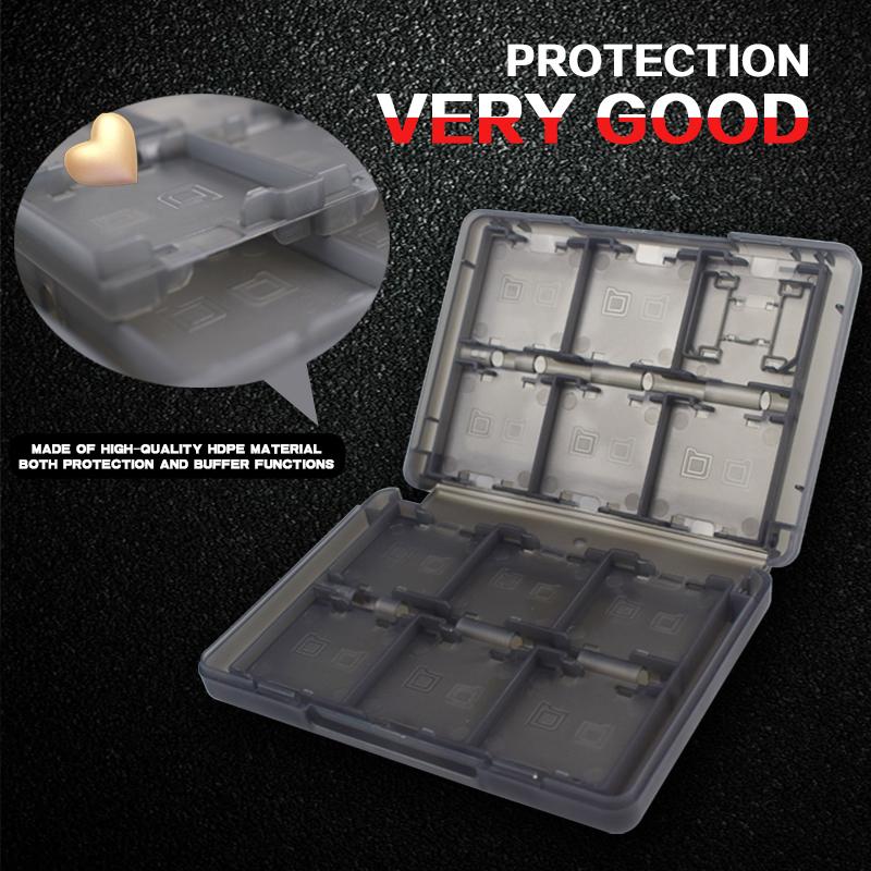 28-in-1 Game Card Case for 3DS/DS Series, Portable PP Box with SD/TF & Stylus Slots