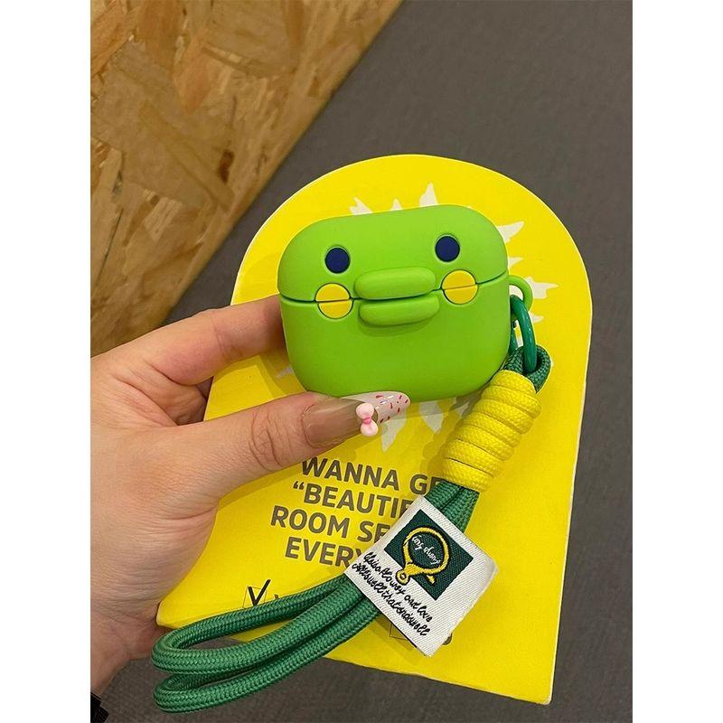 

Airpod3 for Apple Pro Earphone Case Second Generation Wireless Bluetooth Third Generation Aipods2 Generation Silicone Fourth Generation 5 Soft Case AirPods 4 Cute Tuo Ma Ge Zi Da Mouth Ji + Lanyard
