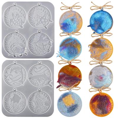 DIY Meeres tier Silikonformen für Kristall Epoxidharz - Meeresschildkröte, Delfin, Seestern, Seepferdchen Anhänger und Ornamente