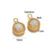 3pcs Stainless Steel Round Inset Stone Charms for DIY Women Classical Necklace Pendant Jewelry Findings Bracelet Earrings Making