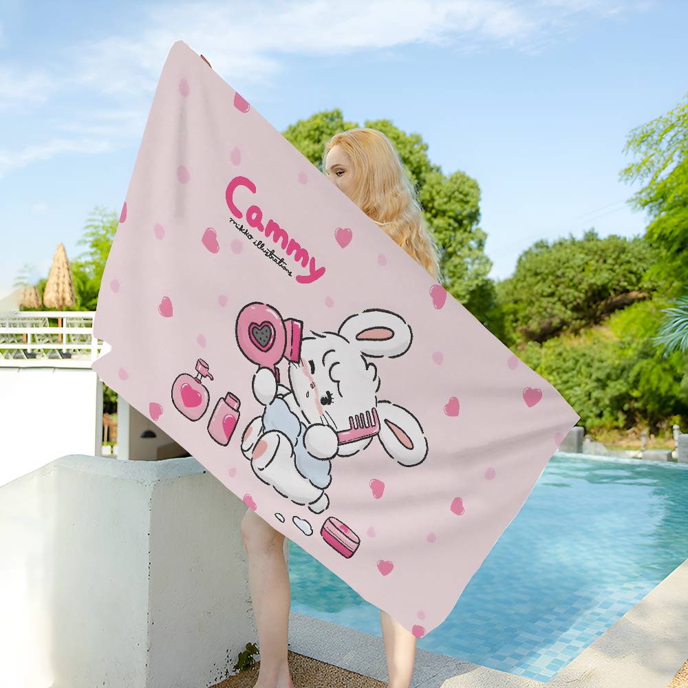 M-Mikko C-Characters Bath Towel Microfiber Soft Water Absorbing Breathable For Girl Kids Decorative Cartoon Beach Towel
