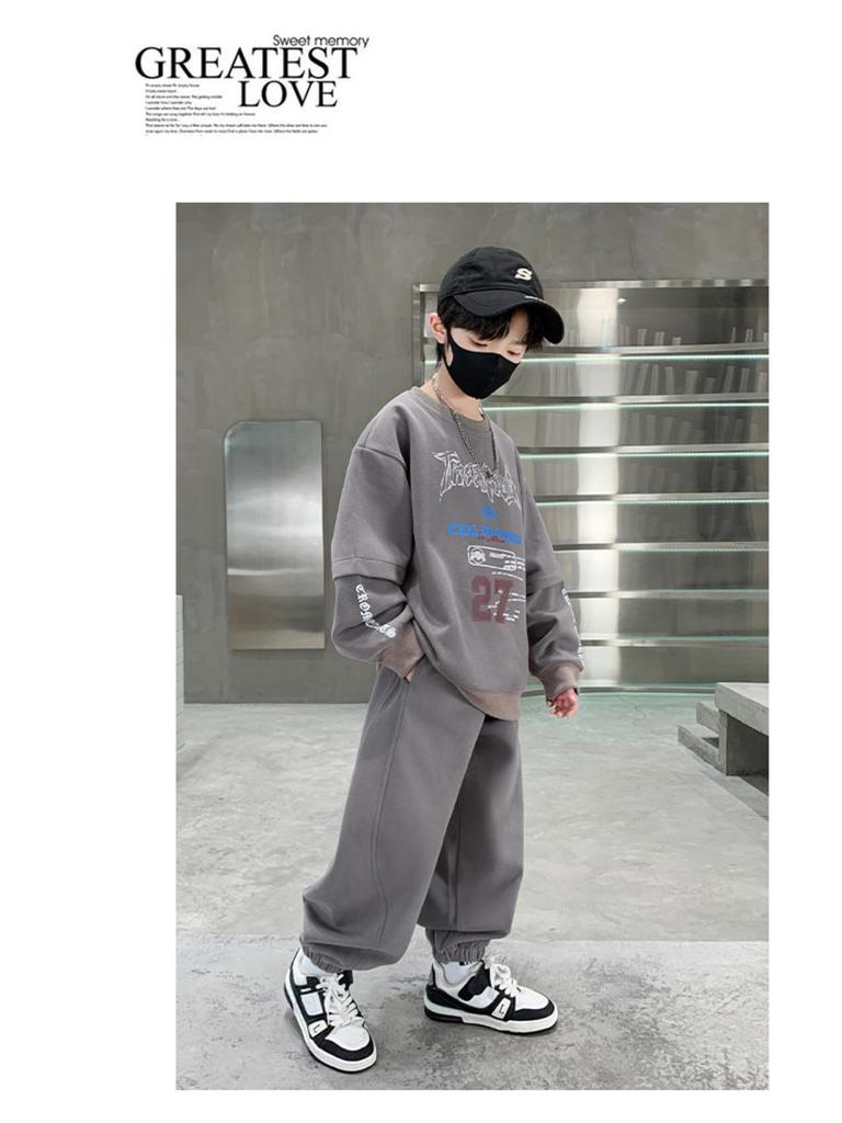 Boys' Sporty Autumn Two-Piece Set 2025 - Cool Big Kid Style