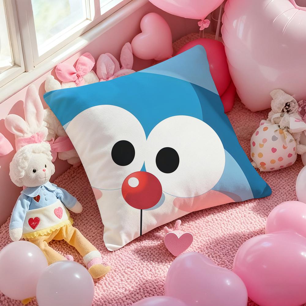 Cute Anime D-DoraemonS Cushion Cover Pattern Printed Pillowcase for Living Room Sofa Cushion Cover & Bedroom Decor