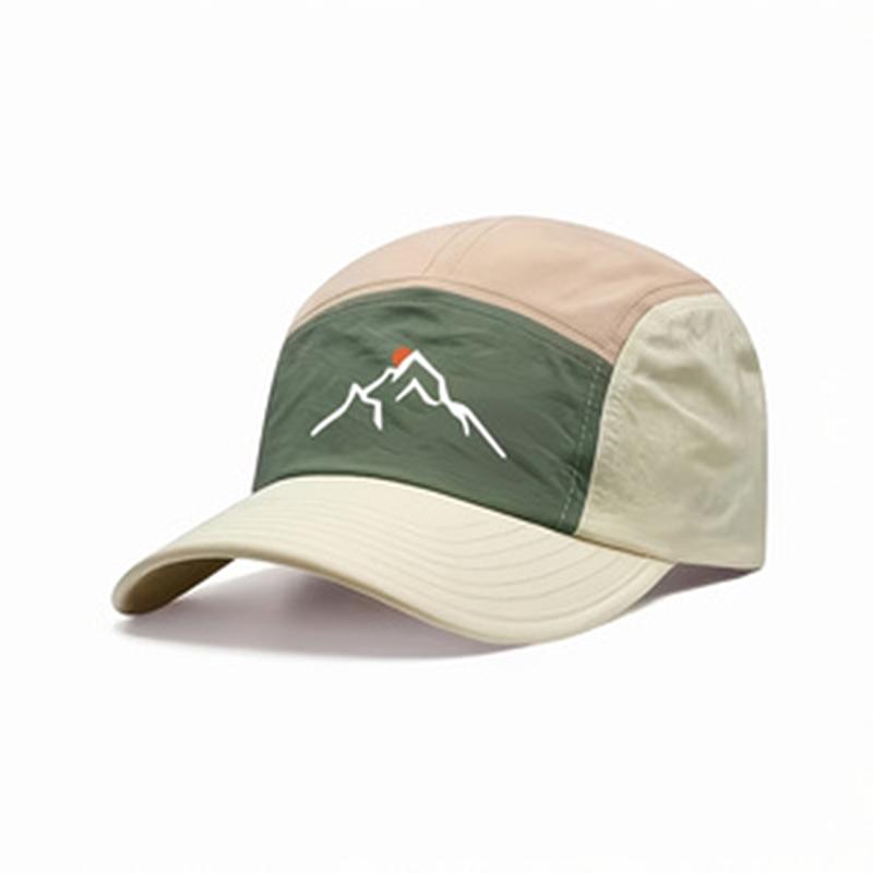 1Pc Trendy Outdoor Style Patchwork Baseball Cap, Mountain Sunrise Design, Outdoor Aesthetics, Adjustable Hat, Suitable for Street Style Outfits