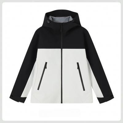 Męska Kurtka z Kapturem Jesień i Zima Outdoor Wiatroszczelna Wodoodporna Kurtka Styl dla Pary Blok Kolorów Modna i Wszechstronna