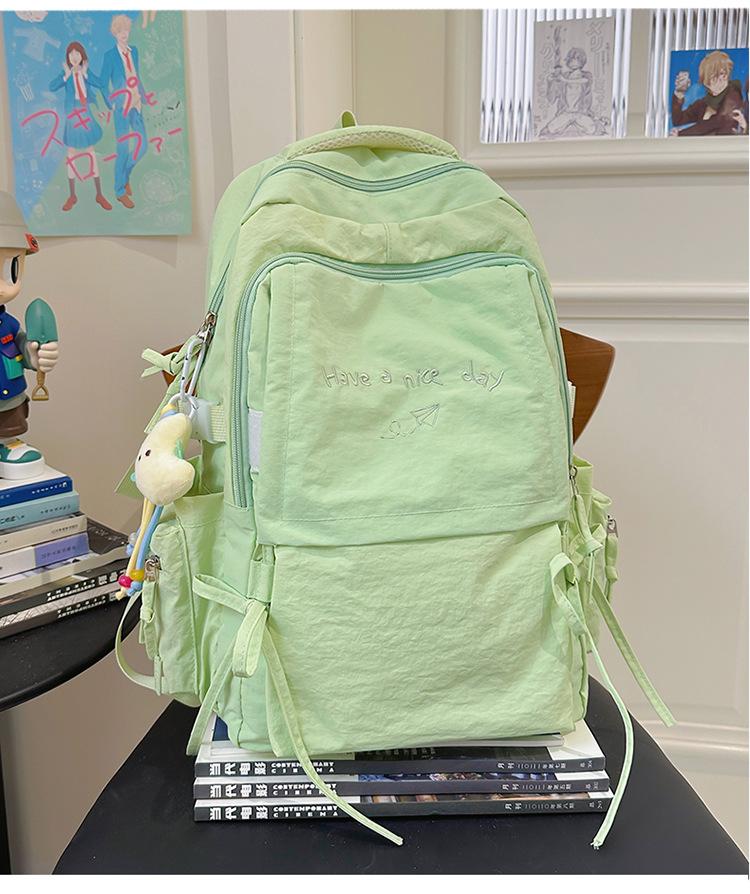 School bag light solid color outdoor travel large capacity back leisure versatile large