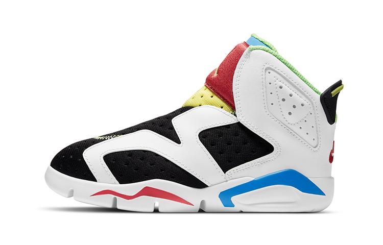 Jordan Air Jordan 6 High top Children's Basketball Shoes White Red Blue Children Aged 3 7 Years Old CT4416-103