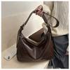 Retro Style Faux Leather Tote Bag for Women Large Capacity Shoulder Handbag
