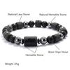 Unique Twelve Constellations Bracelet Men Women Natural Volcanic Rock Onyx Hematite Beaded Healing Braslet Leisure Couple Joias