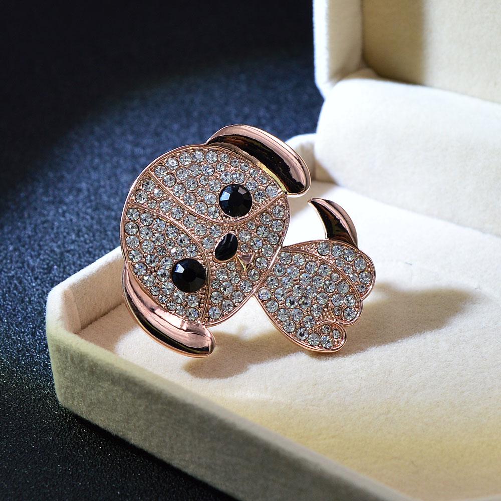New Arrival Rhinestone Dog Brooch Puppy Pin For Kids Women Cute Vivd Animal Jewelry High Quality