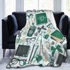Flannel Fleece Modern Throw Blanket, Cartoon Style Koala Bears Blue Pattern Throw for Spring Recliner, Air Conditioning Blanket