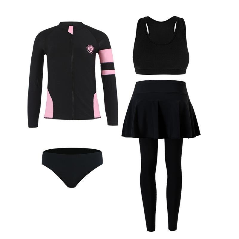 Women's Korean Style Long Sleeve Wetsuit - Sun Protection, Quick Dry, Snorkeling & Surfing Split Zipper Suit with Jellyfish Protection.