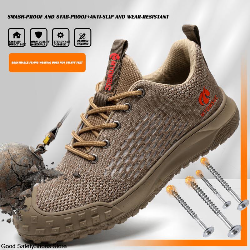 Lightweight Work Shoes Men Anti-Smash Breathable Work Sneakers Men Sport Safety Shoes With Steel Toe Safety Boots Footwear Male