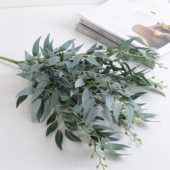 1ks Umělé listy z vrbového proutí Falešné listy zelené rostliny Svatební domácí dekorace
