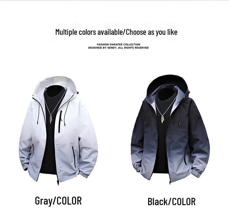 2025 Men's Casual Hooded Windbreaker Jacket - Spring/Autumn Trend