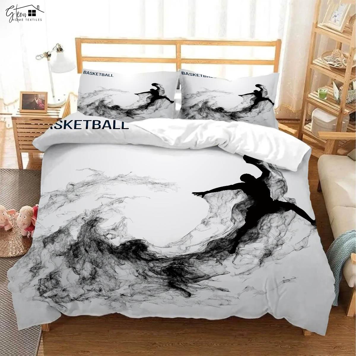 

Пламя баскетбол 3D печатный пододеяльник мягкий и удобный пододеяльник наволочка комплект постельного белья 3 предмета EU 135x200cm 2PCS