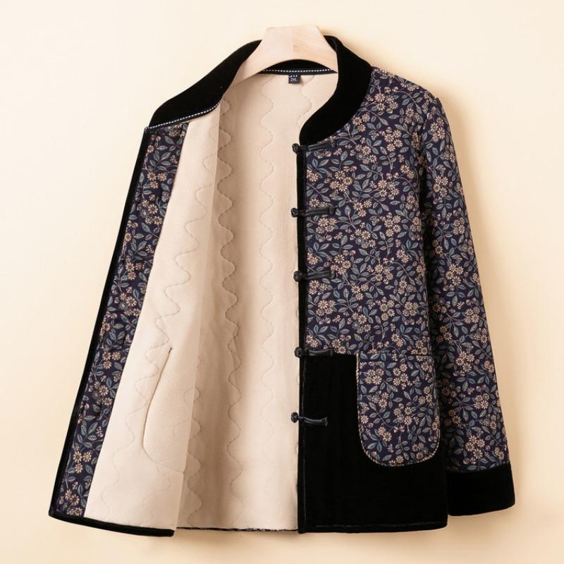 New Chinese thermal jacket grandma camel down padded jacket old lady clothes old man winter padded clothes female mother