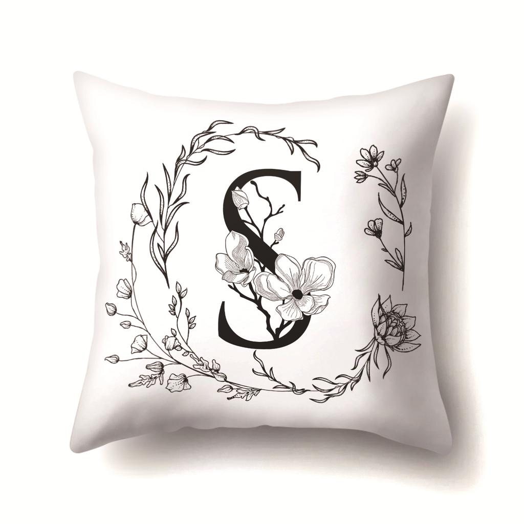 Polyester Pillowcase INS Style Garland 26 English Letter Printing Pillowcase Waist Cushion Car Seat Cover