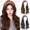 Hair Hoop Half Headband Wig Korean Style Long Wavy Curly Hair Synthetic Velvet Headband Wigs  Women
