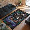 Forest Nature Theme Crystal Velvet Rug Personalized Custom Name Text Soft Floor Mat Home Decor