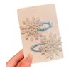 1 Pair Girls Hair Clip Blue White Snowflake Design Christmas Hair Pins Lightweight Hair Styling Tools Hair Accessories