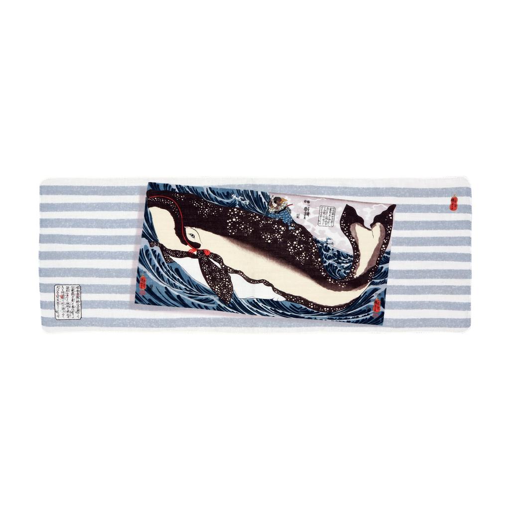 Yamamoto Jin Shoten Double Gauze Hand Towel Hand Towel Giant Whale (Official) - Ukiyo-e (Kuniyoshi)