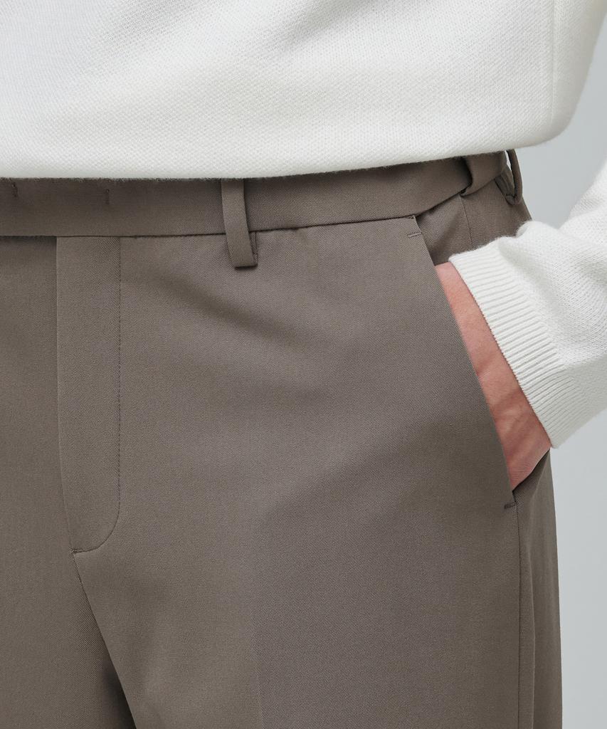 Musinsa Standard Heavyweight Fleece-Lined Wide Hidden Elastic Waist Slacks [Dusty Beige]