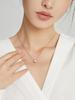 [ChicSilver] Heart Necklace for Women, Pink Gold, Zirconia Pave, Cute, Popular Accessory