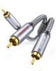 RCA Audio Cable SOUNDFAM RCA Y Splitter To RCA Audio Cable RCA Y Adapter for Subwoofer Home Theater AV Receiver Amplifier Gray 3M, 1(Male) 2(Male),