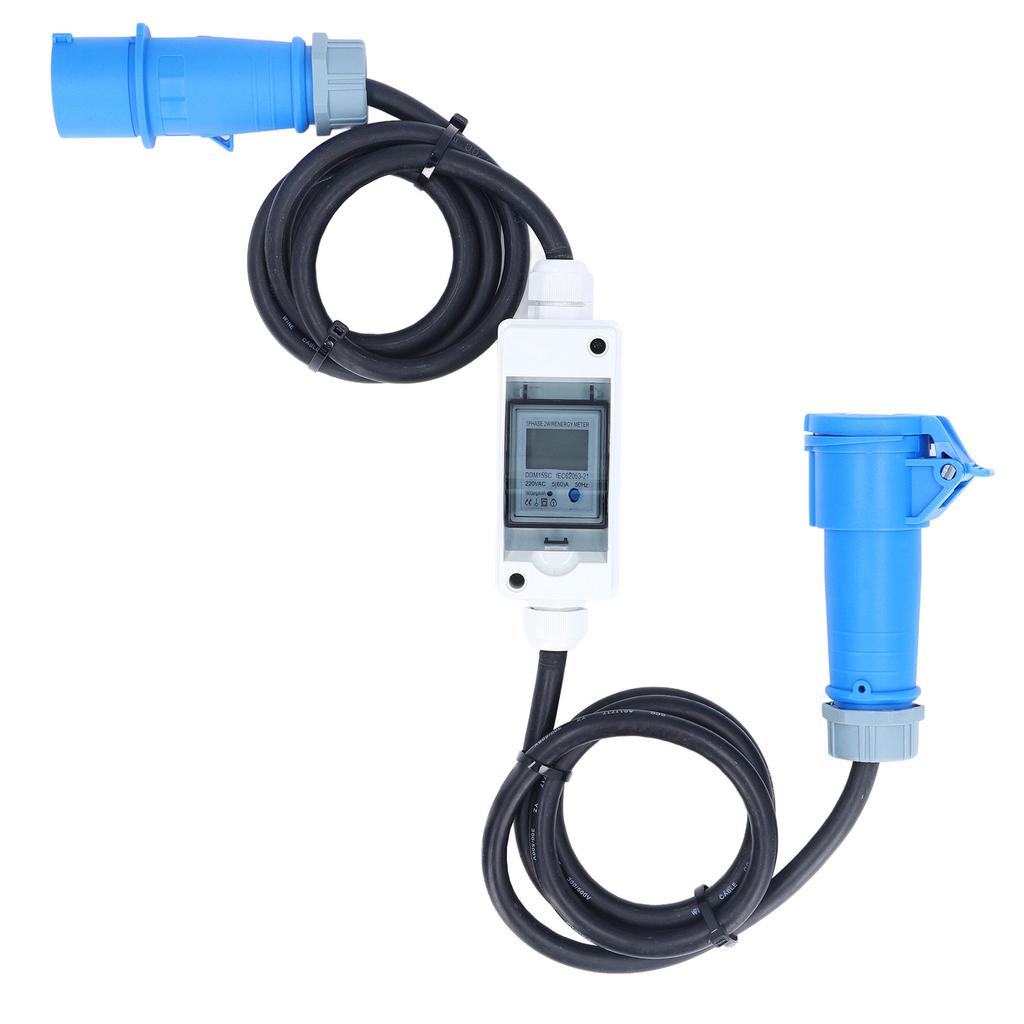 Tomada CEE 3 pinos AC 220-250V 16A com Medidor Digital LCD 220V Medidor de Eletricidade Digital para RV Carro Elétrico