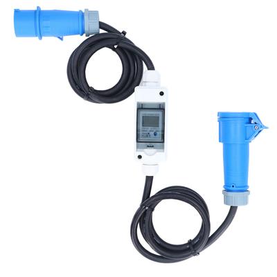 AC 220‑250V 16A 3pin CEE Socket with 220V LCD Digital Meter Digital Electricity Meter for RV Electric Car