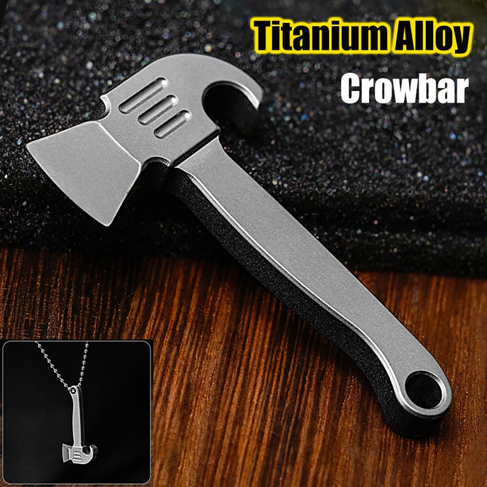 Titanium Alloy Mini Multifunctional Creative Pry Bar Portable Bottle Opener Keychain Pendant Accessory EDC Tool