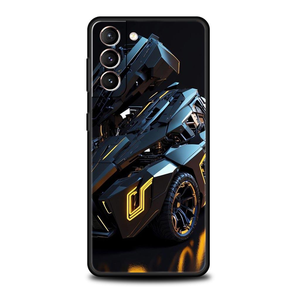 

Cool Sports Car Phone Case For Samsung Galaxy S26 Ultra S25 Plus S24 FE S23 S22 5G S21 S20 Cover Black Soft Samsung S21