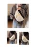 Lambswool Plush Crossbody Bag: 2024 Winter Versatile Small Chest Bag for Women In Solid Colors